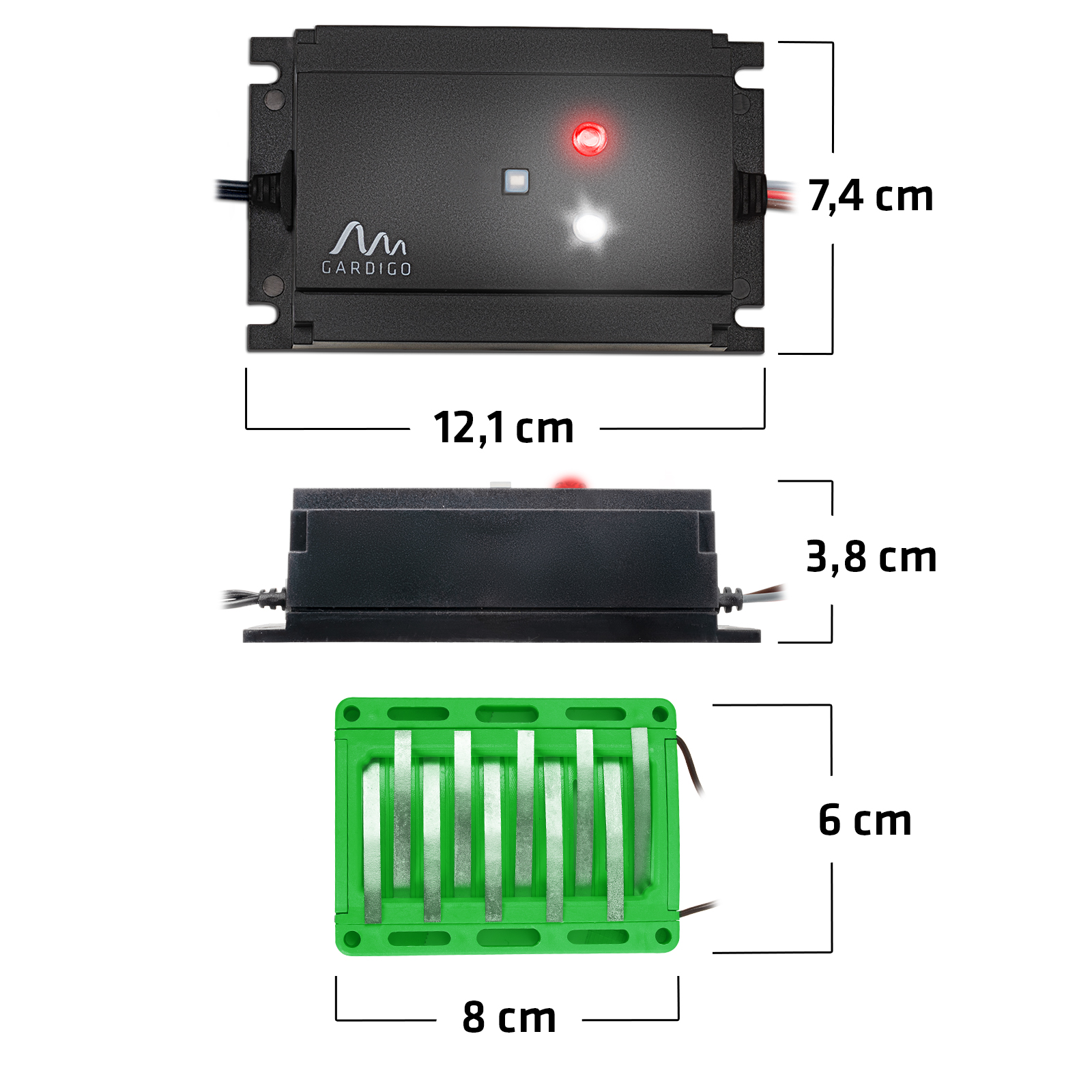 Abmessungen des Mardervertreibers.