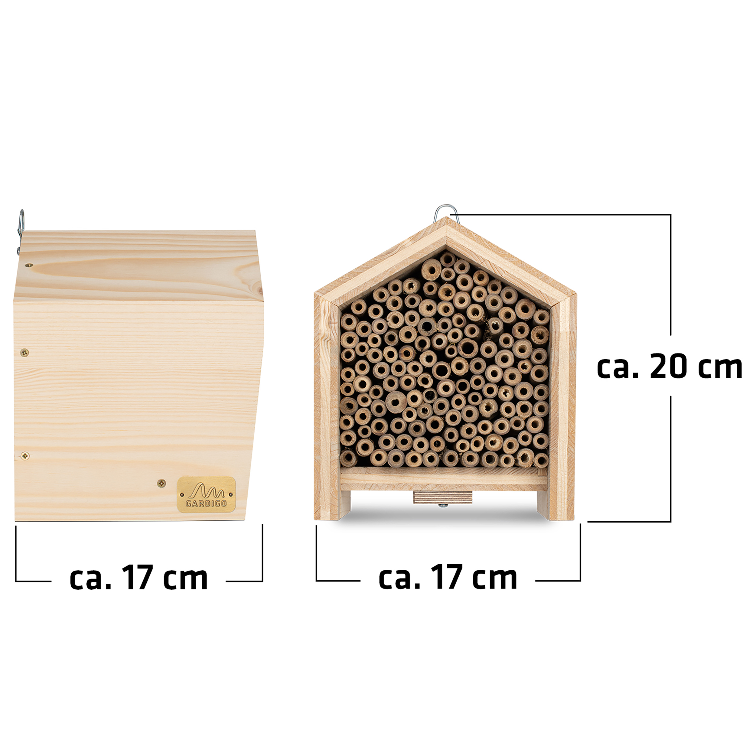 Die Abmessungen des Bienenhotels