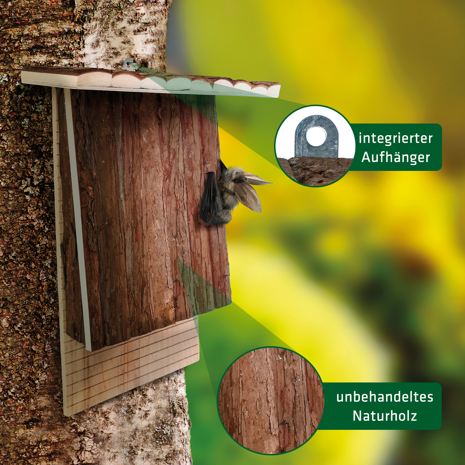 Das unbehandelte Holz macht das Haus nicht nur zu einem Hingucker sondern es bleibt dadurch auch natürlich.