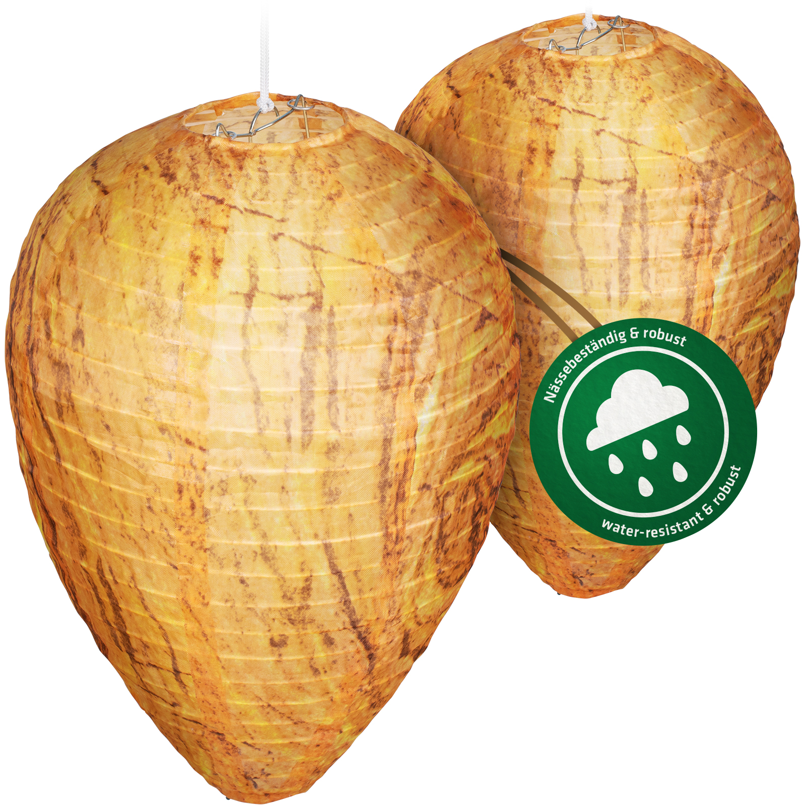 Deterrente per Vespe Premium Set da 2 | Nido di Vespe Artificiale | Resistente alle Intemperie