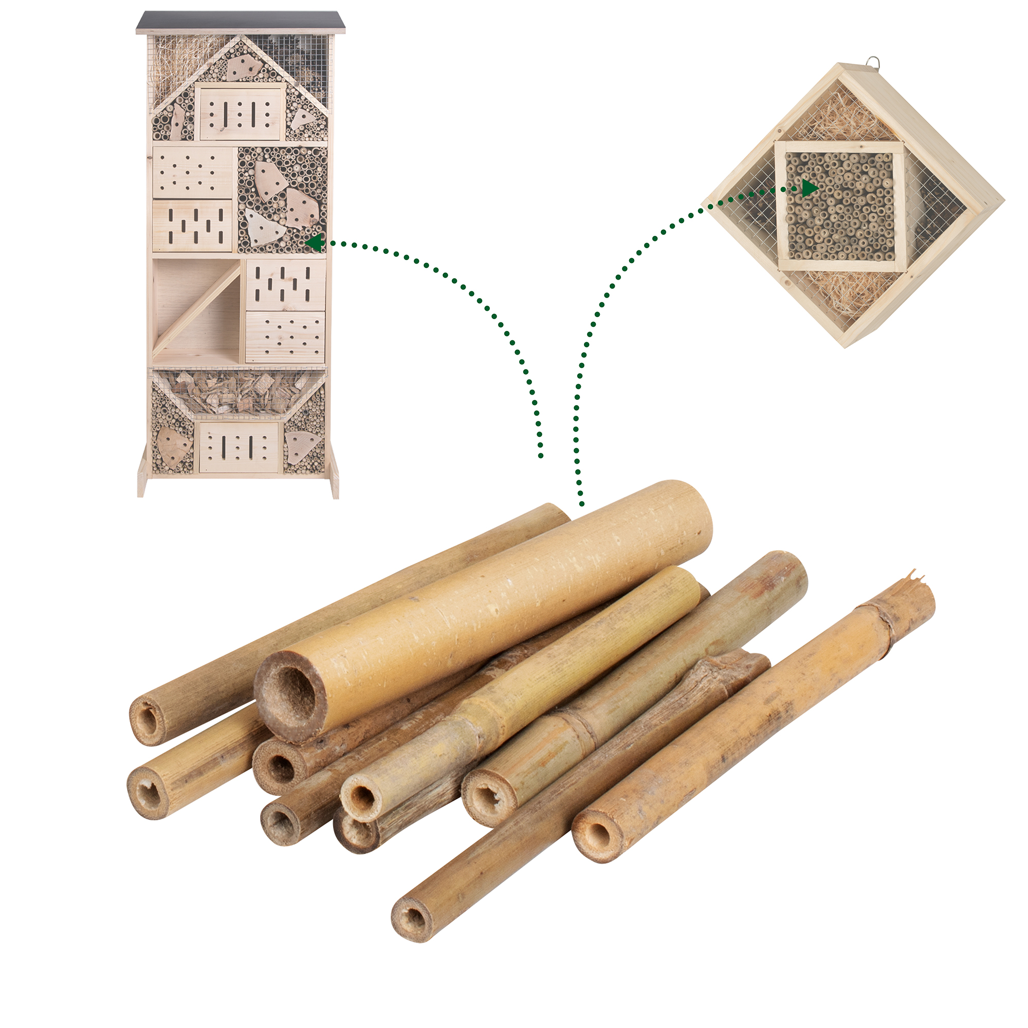 Bambus ist eins der Nistmaterialien, das von Wildbienen am häufigsten angenommen wird