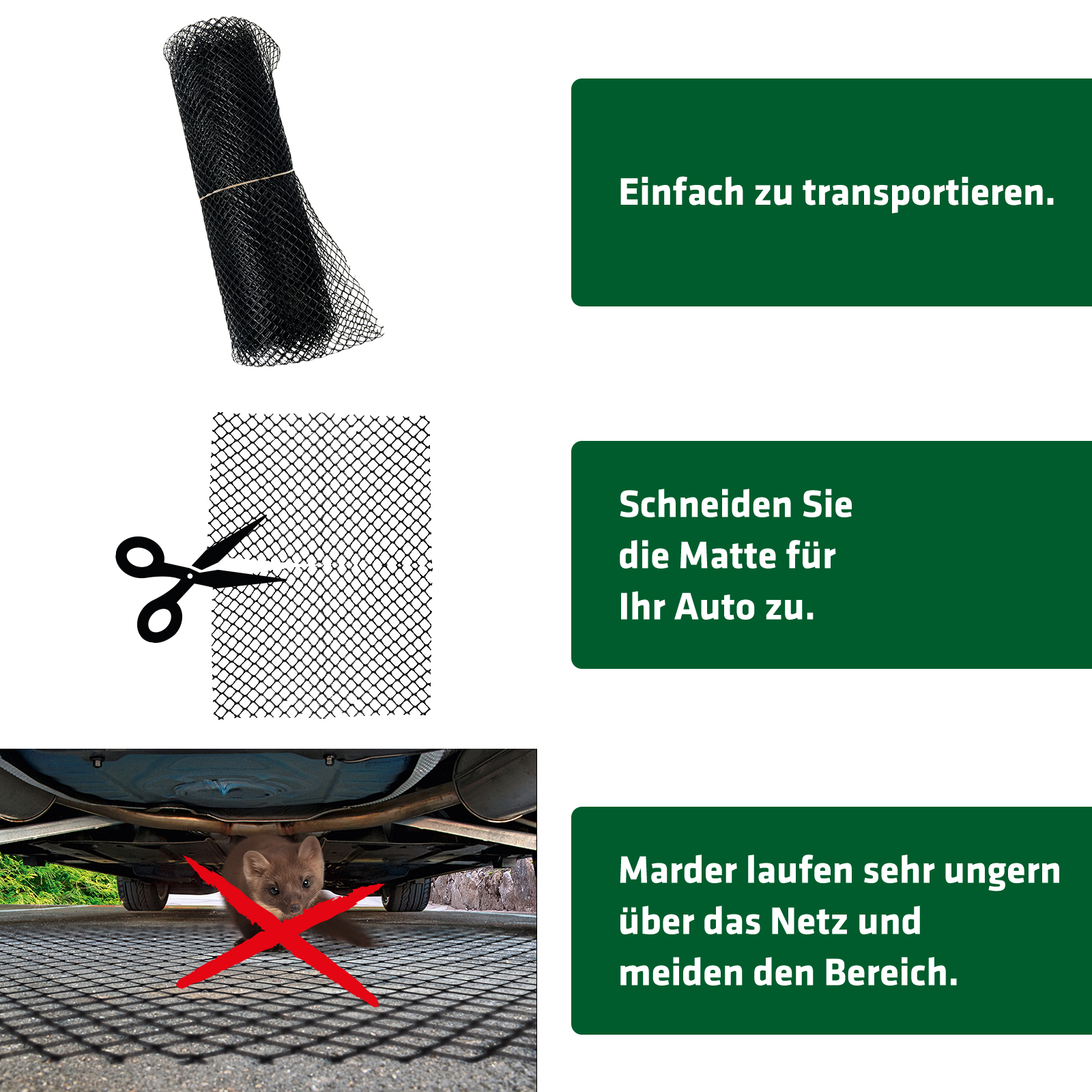 Die Matte lässt sich einfach zusammenrollen und ist somit transportabel .